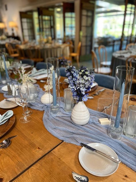 Rustic Cheesecloth Table Runners Farmhouse Wedding Table - Etsy UK Blue Cheese Cloth Table Runner Wedding, Dusty Blue Cheese Cloth Table Runner, Dusty Blue Wedding Theme Centerpieces, Farmhouse Wedding Table, Blue Boho Wedding, Boho Wedding Party, Blue Table Settings, Table Runner Wedding, Rustic Napkins