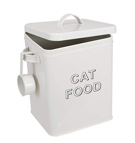 Morezi Cat Dog Treat and Food Storage Tin with Lid - Cream Powder-Coated Carbon Steel - Tight Fitting Lids - Storage Canister Tins Dr Pets, Pet Food Storage Container, Pet Food Container, Pet Food Containers, Food Canisters, Pet Food Storage, Cat Food Storage, Food Storage Container Set, Dog Food Storage