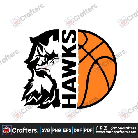 Hawks Mascot, Hawks Basketball, Cricut Shirts, Basketball Svg, Basketball Shirts, Trending Svg, Shirt Svg, Digital Scrapbooking Kits, Hawks