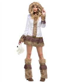 Eskimo Babe Adult Womens Costume Pretty Woman Costume, Halloween Costume Store, Boot Covers, Indian Princess, Pirate Woman, Cat Woman Costume, Costume Shop, Women's Costumes, Hooded Coat