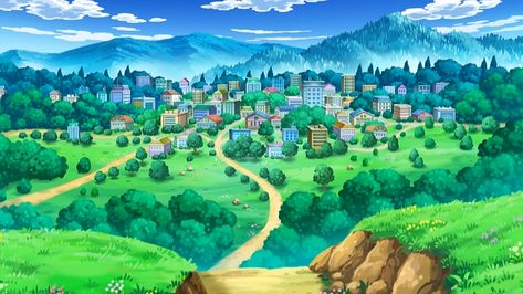 Pokemon Village, Pokemon Background Landscape, Pokémon Landscape, Pokemon Landscape, Pokemon Towns, Pokemon Locations, Pokemon Guide, Kalos Region, Forest Village