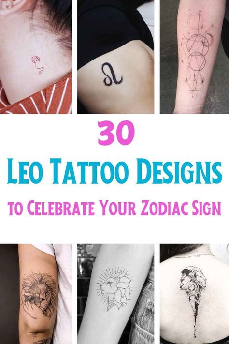 Top 30 Leo Tattoo Designs to Celebrate Your Zodiac Sign Leo Glyph Tattoo, Lion Star Sign Tattoo, Leo Tattoo Symbol, Leo Rising Tattoo, Lion Zodiac Tattoo, Leo Tattoos For Women, Leo Inspired Tattoos, Leo Tattoo For Women, Leo Tattoo Ideas