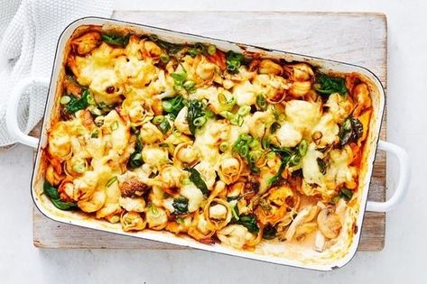 Cheat’s creamy chicken Diane pasta bake recipe Chicken Diane, Pasta Bake Recipe, Dijon Chicken, Spinach Ricotta, Baked Pasta Recipes, Pasta Bake, Creamy Chicken, Ricotta, Spinach