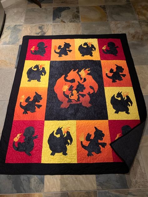 Pokemon Quilts, Pokemon Quilt Pattern, Pokemon Quilt Ideas, Pokemon Afghan, Crochet Blanket Pokemon, Pokémon Blanket, Anime Quilt, Pokemon Quilts Ideas, Video Game Quilt Pattern