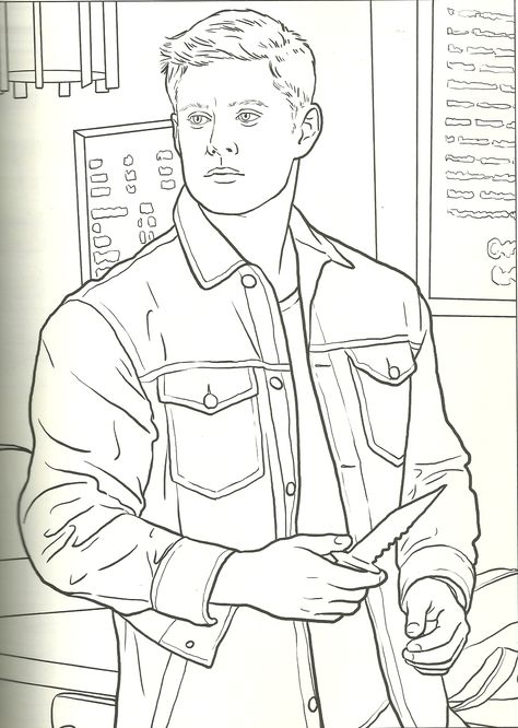 Netflix Coloring Pages, Male Coloring Pages, Supernatural Coloring Pages, True Detective Art, Marvel Art Drawings, Supernatural Drawings, Circle Drawing, Supernatural Art, Detailed Coloring Pages