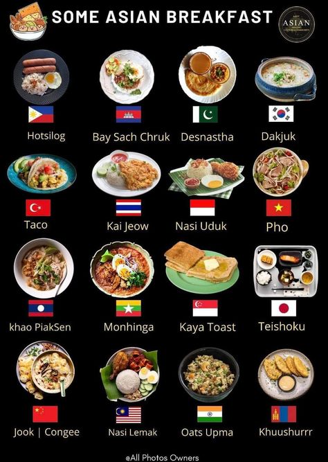 Food From Different Cultures, Asian Cafe Food, South East Asian Food, Breakfast Ideas Asian, Asian Breakfast Ideas, Asian Breakfast Recipes, South Asian Food, Asian Breakfast, Simple Family Meals