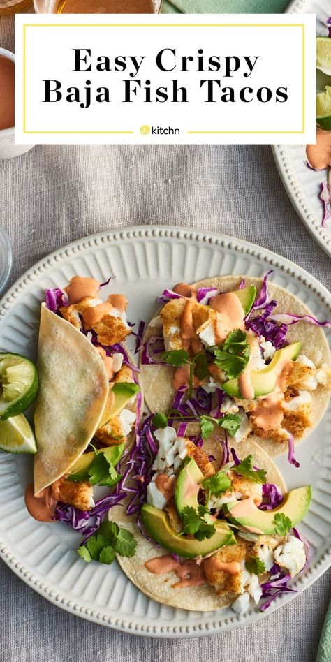 Fish Tacos Recipes, Simple Weeknight Dinners, Easy Fish Tacos, Tacos Recipes, Baja Fish Tacos, Pan Frying, Fish Tacos Recipe, Cabbage Slaw, White Fish