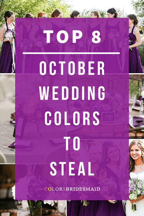 Mysterious Purple and Grey Fall Wedding Color Inspirations - ColorsBridesmaid October Wedding Colors 2024, October Wedding Color Pallets, Fall Wedding Colors Purple Green, Purple Orange Grey Wedding, Purple Grey And White Wedding, October Wedding Colours, October Color Palette Wedding, Purple October Wedding, Wedding Colors For 2024