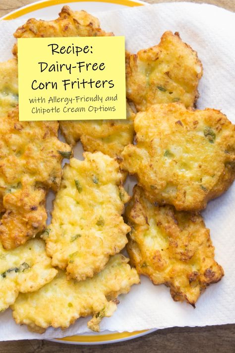 Dairy-Free Corn Fritters Recipe Sour Cream Alternative, Corn Fritters Recipe, Corn Fritter, Corn Fritter Recipes, Seasoned Corn, Fritters Recipe, Vegan Sour Cream, Corn Fritters, Fritter Recipes