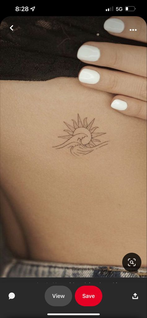 Sun Tattoo On Hip, Sunrise Tattoo, Ribcage Tattoo, Hip Tattoos Women, Desired Reality, Sun Tattoos, Sternum Tattoo, Side Tattoos, Sun Tattoo