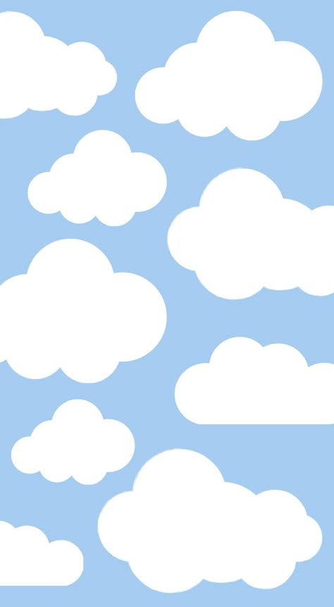 Cloud Drawing Wallpaper, Clouds Wallpaper Drawing, Clouds Wallpaper Cartoon, Cloud Pattern Wallpaper, Cute Cloud Wallpaper, Wallpaper Iphone Kawaii, Blue Clouds Wallpaper, Cloud Wallpaper Aesthetic, Wallpapers Hello Kitty