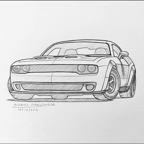 Wheels Wonderland: Pinspiration for Every Car Lover -  #Car #Lover #Pinspiration #Wheels #Wonderland Easy Car Drawing Simple, Anime Car Drawing, Super Cars Drawing, Dodge Challenger Sketch, Old Car Drawing Sketch, Cartoon Cars Drawing Simple, Drawing Cars Sketches, Art Cars Drawing Sketches, Car Drawing Sketches Easy