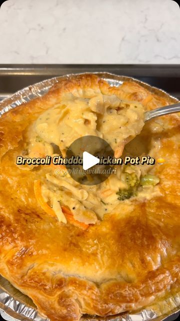 Adrienne Wilson on Instagram: "Broccoli Cheddar Chicken Pot Pie  This recipe is for a full pot of soup.  I didn’t make a full pot in the video.   1 lb broccoli Onion, diced  1 cup carrots 16 oz shredded cheddar cheese 1 tbs minced garlic 1 tbs garlic paste 2 cups chicken broth 2 cups heavy cream 2 tbs butter 2 tbs flour Seasonings (1 tbs each): S&P, garlic powder, onion powder, chicken bouillon, & paprika.   Pot Pie: Shredded chicken  Puff pastry - 1 pck makes 1 individual pot pie  1 egg + 1 tbs water (egg wash)  -Melt butter over medium heat. Sauté onion & carrots for 3-4 min. Add minced garlic & garlic paste.  -Add flour & mix well. Add chicken broth, broccoli, heavy cream, & seasonings. Cover & cook for 15 min. Lower heat & add cheese. Stir until cheese melts & add chicken.  -Let rest f Chicken Broccoli Cheddar Pot Pie, Broccoli Chicken Pot Pie, Chicken Pot Pie With Crescent Roll Crust, Broccoli Cheddar Chicken Pot Pie, Broccoli Cheddar Pot Pie, Cheddar Chicken Pot Pie, Cheesy Chicken Pot Pie, Chicken Puff Pastry, Chicken Puff