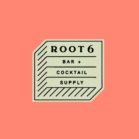 Root 6 Bar & Cocktail Supply on Behance Dive Bar Branding, Cocktail Bar Branding, Cocktail Logo, Bar Branding, Logo Color Inspiration, Bar Logo, Online Logo, Typography Love, Brand Concept