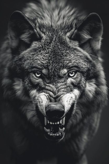 Photo wolf angry black and white stefen ... | Premium Photo #Freepik #photo Wolf Head Photography, Angry Alpha Wolf, Wolf Close Up, Angry Wolf Art, Angry Wolf Tattoo Design, Angry Wolf Tattoo, Wolf Snarling, Aggressive Wolf, Wolf Angry