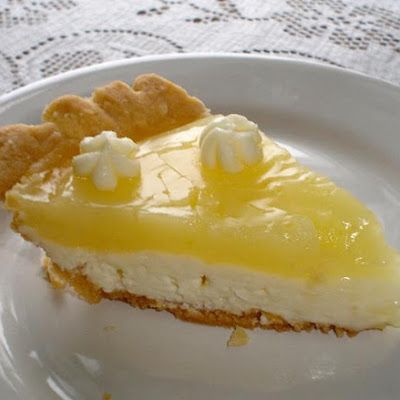 Lemon Supreme Pie (Similar to Village Inn/Baker's Square) @keyingredient #cheese #pie Lemon Supreme Pie Recipe, Lemon Supreme Pie, Lemon Cream Cheese Pie, Cream Cheese Pie Recipes, French Coconut Pie, Cheese Pie Recipe, Coconut Dessert, Cream Cheese Pie, Lemon Cream Cheese