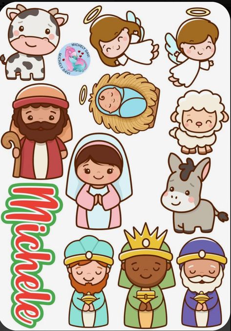 Nativity Characters, Bible Crafts Sunday School, Bethlehem Christmas, Kawaii Christmas, Bible Crafts For Kids, Nativity Crafts, Christmas School, Christmas Nativity Scene, Preschool Christmas