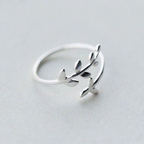 Stile Harry Potter, Simple Tree, Silver Jewellery Sets, Tree Leaves, Necklace Women, Cute Rings, Fashion Ring, Minimalist Rings, Rings Simple