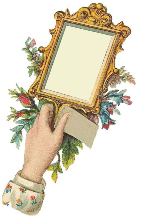 Mirror Illustration, Vintage Illustration Art, Victorian Scrap, Hand Mirror, Art And Illustration, Vintage Labels, Vintage Images, Vintage Illustration, Altered Art