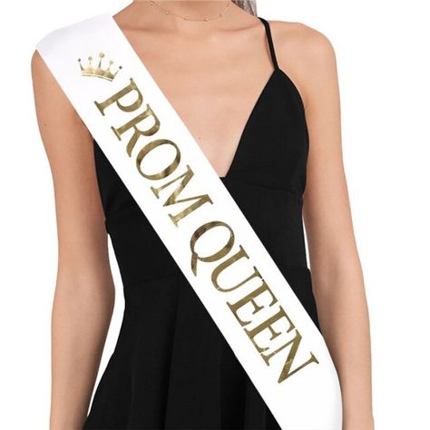 Prom Queen Sash, Prom King And Queen, Graduation Photo Booth Props, White Satin Fabric, School Event Dress, Prom King, Hen Party Gifts, Crown For Women, Graduation Party Favors