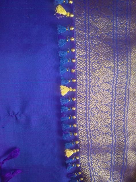 Peacock Blue Saree, Saree Kuchulu, Saree Kuchu New Designs, Tassels Designs, Saree Pallu, Kuchu Designs, Saree Tassels Designs, Saree Kuchu Designs, Saree Tassels