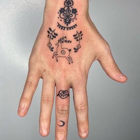 a z (@thearieleatery) • Instagram photos and videos Folk Tattoos, Ukrainian Tattoo, Polish Tattoos, Horrible Tattoos, Arte Grunge, Black Ink Tattoos, Hand Tattoo, Dope Tattoos, Finger Tattoos