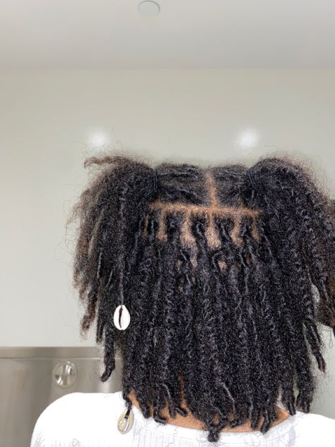 Locs On Women Black, Locs With Free Parts, Starter Loc Inspo Black Women, Curly Natural Locs, Locs Styles For Black Women Short, Locks On Black Women Natural Hair, 4b Locs Natural Hair, Frizzy Locs Black Women, Starter Dreads Black Women