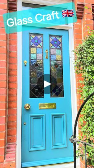 32K views · 3.1K reactions | This Door Can't Help Make You Smile | Vibrant Victorian inspired door panels fitted in my clients new gorgeous blue front door. 🩵🧡❤️💚💛🩷🩵 I must admit I'm slacking a little on the video making... | By Light Leaded DesignsFacebook Blue Front Door, Door Panels, Glass Crafts, You Smile, Panel Doors, Make You Smile, Stained Glass, Front Door, Led Lights