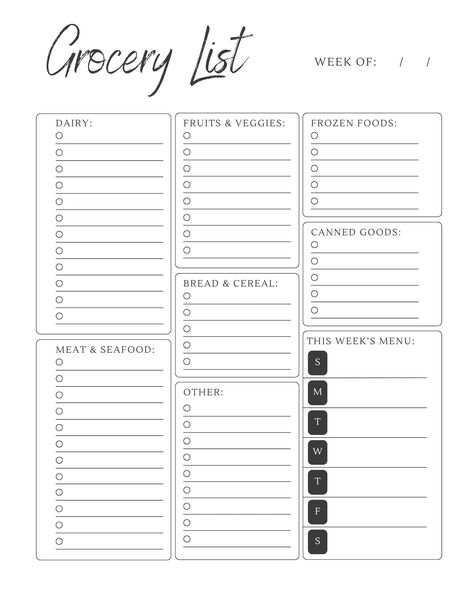 Aesthetic Grocery List Template, Groceries List Template, Digital Grocery List Template, Shopping List Template Aesthetic, Grocery Tracker, Ipad Schedule, Meal Prep Grocery List, Printable Grocery List Template, Vision Wall