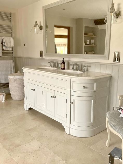 Vanity Unit Bathroom Marble Top, The White Company Bathroom, Neptune Bathroom, Vanity Unit Bathroom, Neptune Home, Unit Bathroom, Cloak Room, Ensuite Design, White Vanity Unit