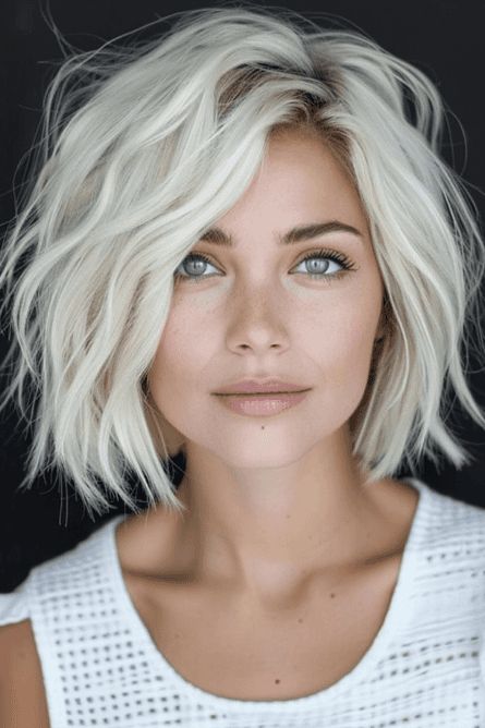 beach wave hairstyles, short hair styling, hair tutorial Beach Wave Lob, Short Bob With Waves, Cute Beach Hairstyles For Short Hair, How To Beach Waves Short Hair, Beach Wave Perm Before And After, How To Wave Short Hair, Short Loose Curls, Loose Waves Short Hair, Beachy Waves Short Hair