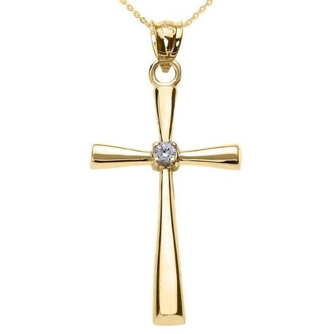 Yellow Gold Solitaire, Gold Cross Pendant, Diamond Cross Pendants, Rose Gold Pendant, Diamond Cross, Solitaire Diamond, Solitaire Pendant, Cross Jewelry, Yellow Gold Pendants