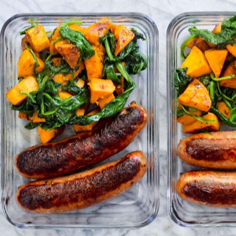 Meal Prep Sausage and Veggie Breakfast - Ally's Cooking Meal Prep Sausage, Fitness Meal Prep, Prep Breakfast, Veggie Breakfast, Breakfast Meal, Breakfast Sausage, Paleo Lunch, Keto Meal Prep, Paleo Dinner