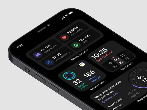 Activity Widgets by 7ahang on Dribbble Card News, Mobile Ux, Uiux Design, Best Ui Design, Ios Ui, Mobile App Design Inspiration, App Interface Design, Widget Design, Tracking App