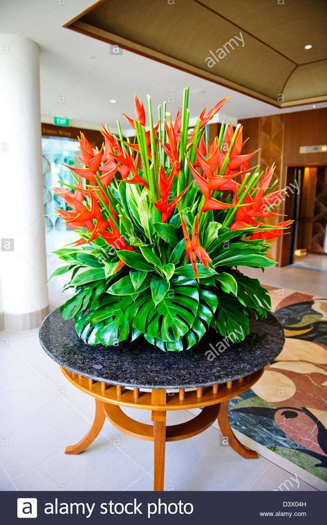 Hotel Flower Arrangements, Tropical Floral Arrangements, Hotel Flowers, Tropical Flower Arrangements, Flower Displays, Large Floral Arrangements, Large Flower Arrangements, Corporate Flowers, Shangri La Hotel