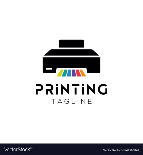 Printing Company Logo Design Ideas, Printing Business Logo, Printer Logo, Printer Vector, Printing Company Logo, Lines Illustration, Machine Logo, Printing Logo, Service Logo