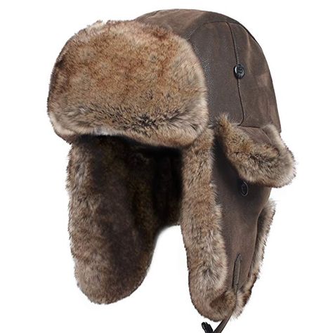 Janey Rubbins Unisex Winter Knit Russian Ushanka Cossack Trapper Aviator Cap Hat Russian Winter Hat, Aviator Cap, Russian Ushanka, Trooper Hat, Russian Hat, Aviator Hat, Trapper Hats, Winter Gear, Fur Hat