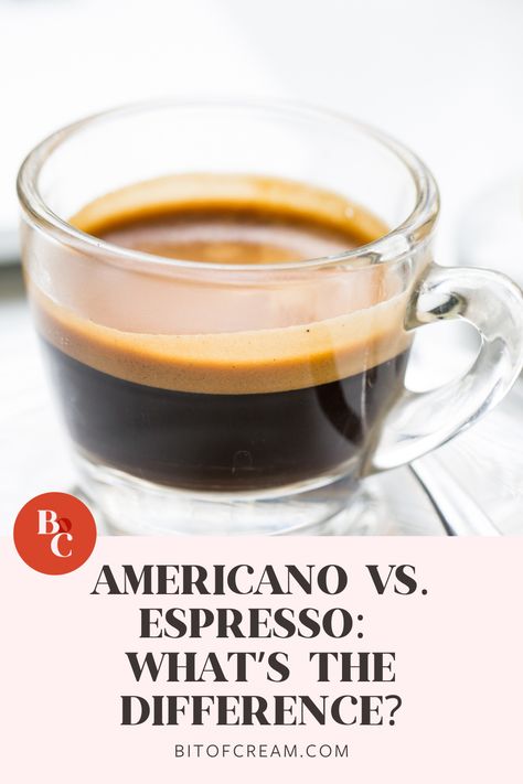 Dive into the differences of the Americano and the Espresso so you can feel confident when you make your next coffee order! Need a recipe on how to make each one? We've got you covered on that one, too! Americano Recipe Coffee, How To Make An Americano Coffee, Americano Coffee Recipe, Americano Recipe, Coffee Terms, Coffee Recipes Hot, Coffee Shop Business, Iced Americano, Americano Coffee