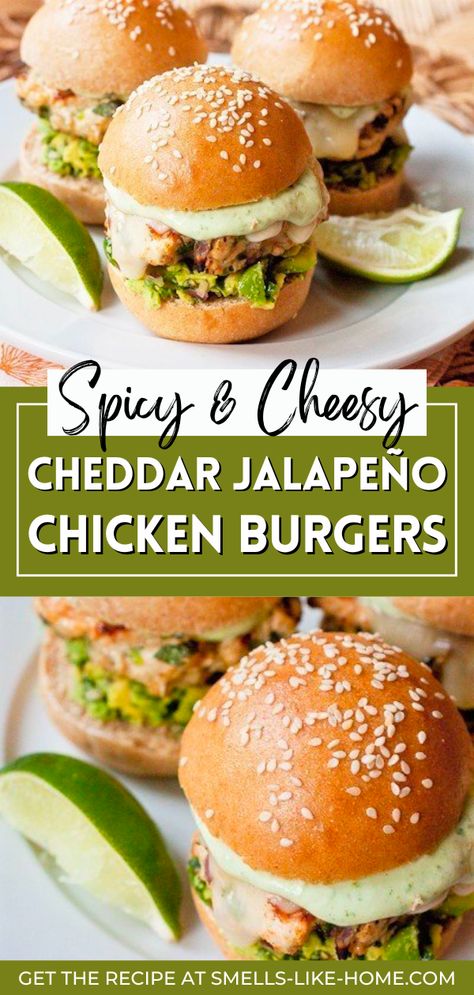 Chicken Jalapeno Burgers, Jalapeño Chicken Burgers, Cheddar Bacon Ranch Chicken Burgers, Cheddar Jalapeno Burgers, Southwest Chicken Burgers, Cheddar Ranch Chicken Burgers, Chicken Burger Ideas, Ground Chicken Sliders, Chicken Burgers Ground