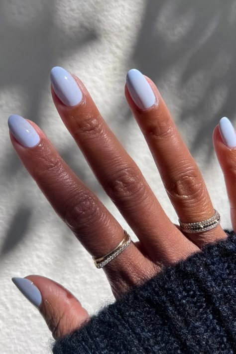 Classy Nails Summer 2024, Light Blue Nails Gel, Simple Summer Nails 2024 Almond, Pastel Nails Blue, Almond Nails Baby Blue, Summer Nails Baby Blue, Baby Blue Nails Almond, Nails Summer 2024 Almond, Summer Almond Nails 2024