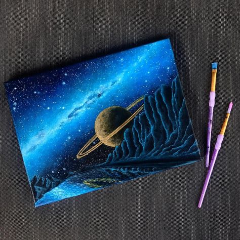 C O S M I C ✨ A R T I S T on Instagram: “An acrylic piece of a planet where things are simple 🌌” Galaxy Drawings, Planet Painting, Planet Drawing, Space Painting, Colorful Space, Galaxy Painting, Infinite Possibilities, Galaxy Art, Digital Art Anime