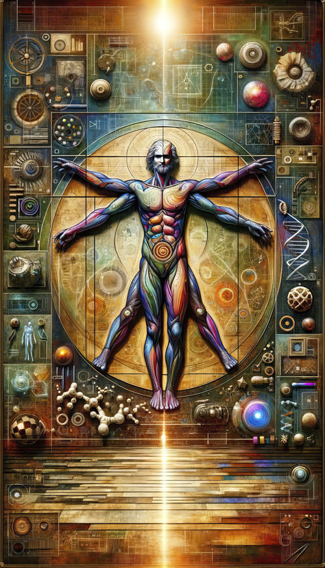 Explore 'Modern Vitruvian Man,' where da Vinci's genius meets digital art. A fusion of Renaissance grace & modern tech, this piece is perfect for those who treasure the melding of history with the future. #RenaissanceReimagined #LeonardoInspired #ArtMeetsScience #wallart #wallpaper #digitaldownload #etsy #sale #homedecor #AIart #Trending #inspiration #giftideas Iphone Wallpaper Planets, Digital Innovation, Vitruvian Man, Modern Tech, Classic Art, The Future, Planets, Iphone Wallpaper, Digital Art