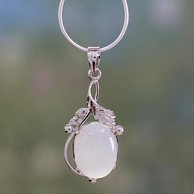 Moonstone pendant necklace, 'Moon Goddess Charm'. Shop from #UNICEFMarket and help save the lives of children around the world. Kalung Aesthetic, Chalcedony Necklace, Moonstone Pendant Necklace, Necklace Moon, Kay Jewelry, Silver Jewelry Design, Rose Gold Wedding Bands, Silver Jewellery Sets, Moonstone Necklace