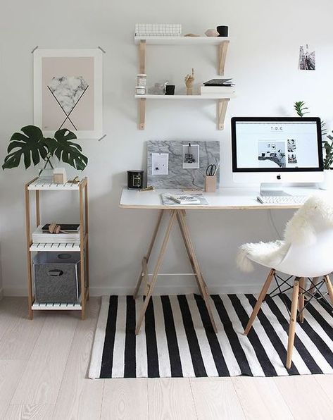 Cute Desk Decor Ideas for your dorm or office! #desk #decor #ideas #cute #chic #office Small Desk Ideas, Office Desk With Shelves, Office Desk Setup, Home Office Decorating Ideas, Cute Desk Decor, Desk With Shelves, Diy Desk Decor, Container Office, Apartment Decorating On A Budget