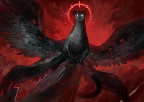 Owl Demon, Owl Monster, Bird Monster, Dnd Monsters, Demon Art, All Seeing, Dark Fantasy Art, Dark Fantasy, Fantasy Art