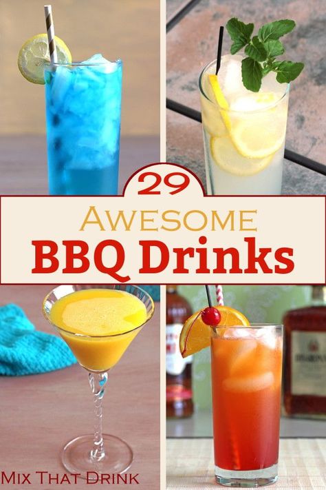 Light, refreshing, big-batch BBQ drinks to make your next barbecue or outdoor party fun and easy to serve. Featuring everything from gin cocktails to beer cocktails and even wine and champagne cocktails. Bbq Cocktails, Bbq Drinks, Drinks To Make, Champagne Cocktails, Batch Cocktails, Beer Cocktails, Barbecue Party, Summer Cocktail Recipes, Perfect Cocktails