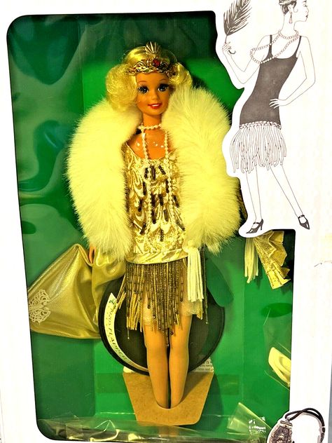 1920's Flapper Barbie Doll The Great Eras Collection 1993 Mattel 4063 NRFB Flapper Barbie, Collector Barbies, 1920's Flapper, 1920s Flapper, Childhood Nostalgia, Barbie Collector, Bear Doll, Barbie Doll, Barbie Dolls