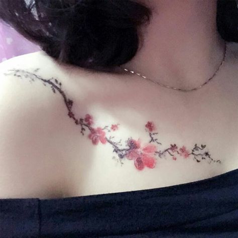 Fake Tattoo Sleeves, Sakura Tattoo, Tattoo Plant, Tattoo Red, Sticker Tattoo, Theme Tattoo, Amazing Body, Cute Little Tattoos, Blossom Tattoo