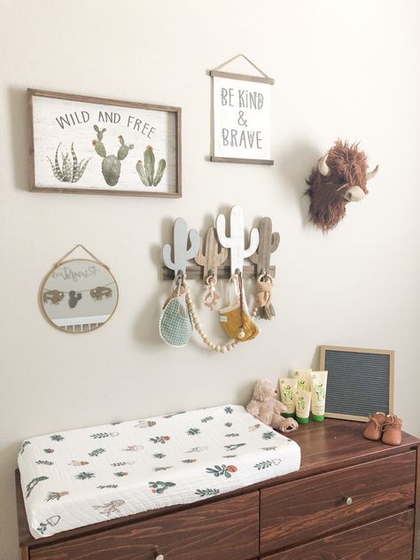 Buffalo boy nursery Nursery Themes Boy, Buffalo Nursery, Southwest Nursery, Cactus Nursery, Boy Nursery Themes, Adventure Nursery, Baby Room Inspiration, Nursery Room Inspiration, Things To Paint