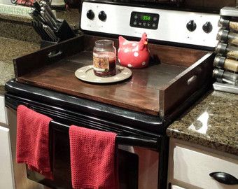 Reclaimed wood Stovetop Cover TC127 by craftsmanscorner on Etsy Stove Boards, Rustic Kitchen Remodel, Kitchen Decor Black, Stove Covers, Stovetop Cover, Stove Board, Noodle Boards, Sink Cover, Noodle Board